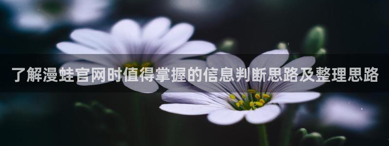 羞羞漫画网页:了解漫蛙官网时值得掌握的信息判断思路及整理思路